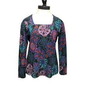 CHOICES Black & Floral Top - Size‎ PM